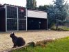 Motorgarázs, kerti tároló, elektromos kapuval, famintás oldalfalakkal, Woody, 2 x 3m