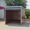 Motorgarázs, kerti tároló, elején nyitott, famintás oldalfalakkal, Woody 2 x 3m 
