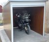 Motorgarázs, kerti tároló, elején nyitott, famintás oldalfalakkal, Woody 2 x 3m 
