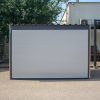 Motorgarázs, kerti tároló, elektromos kapuval, famintás oldalfalakkal, Woody, 3 x 3m